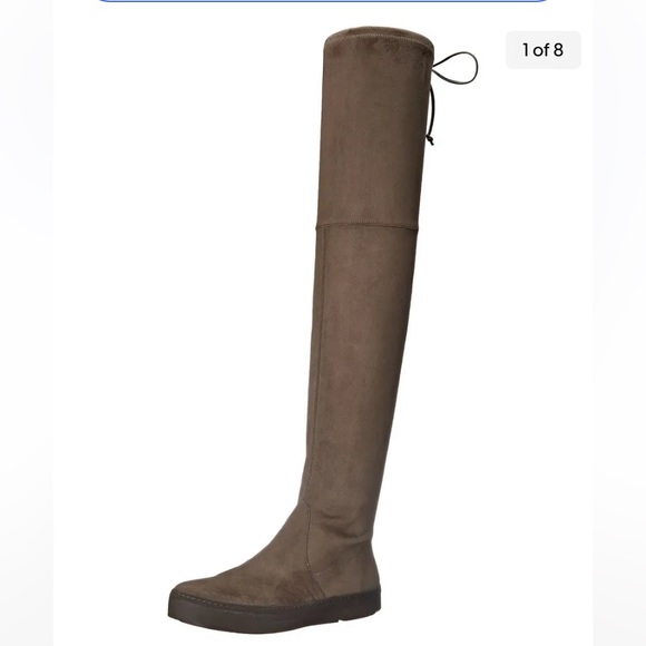 Stuart Weitzman Shoes - Stuart Weitzman Taupe Playtime Ultra-Stretch Suede Over-The-Knee Boot